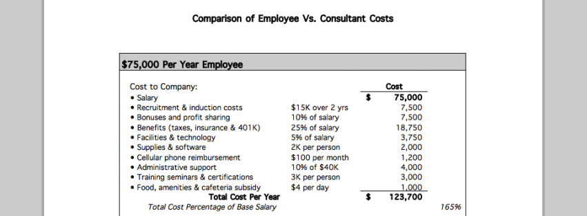 Employee vs Consultant Costs