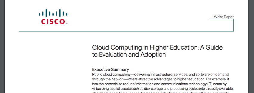 Cloud Computing in Higher Ed